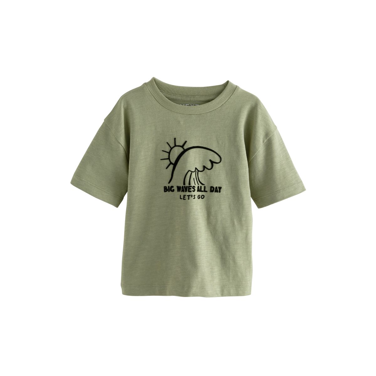 T-shirt à manches courtes, lot de 3 mono/vert kaki, NEXT