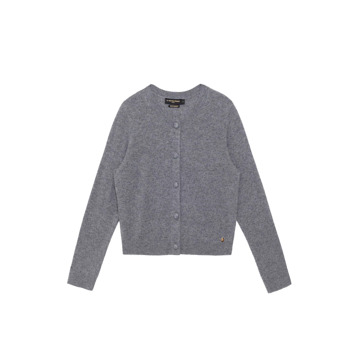 Gilet col rond uni MISHA gris, LA PETITE ETOILE
