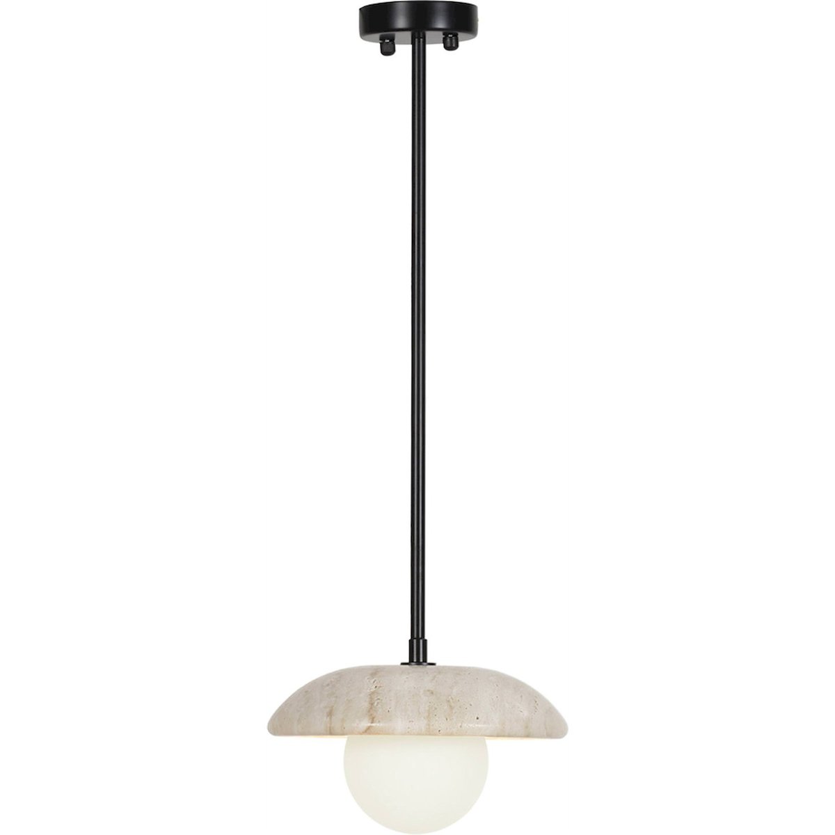 Lampe d'architecte en marbre travertin noir et crème, RECOLLECTION