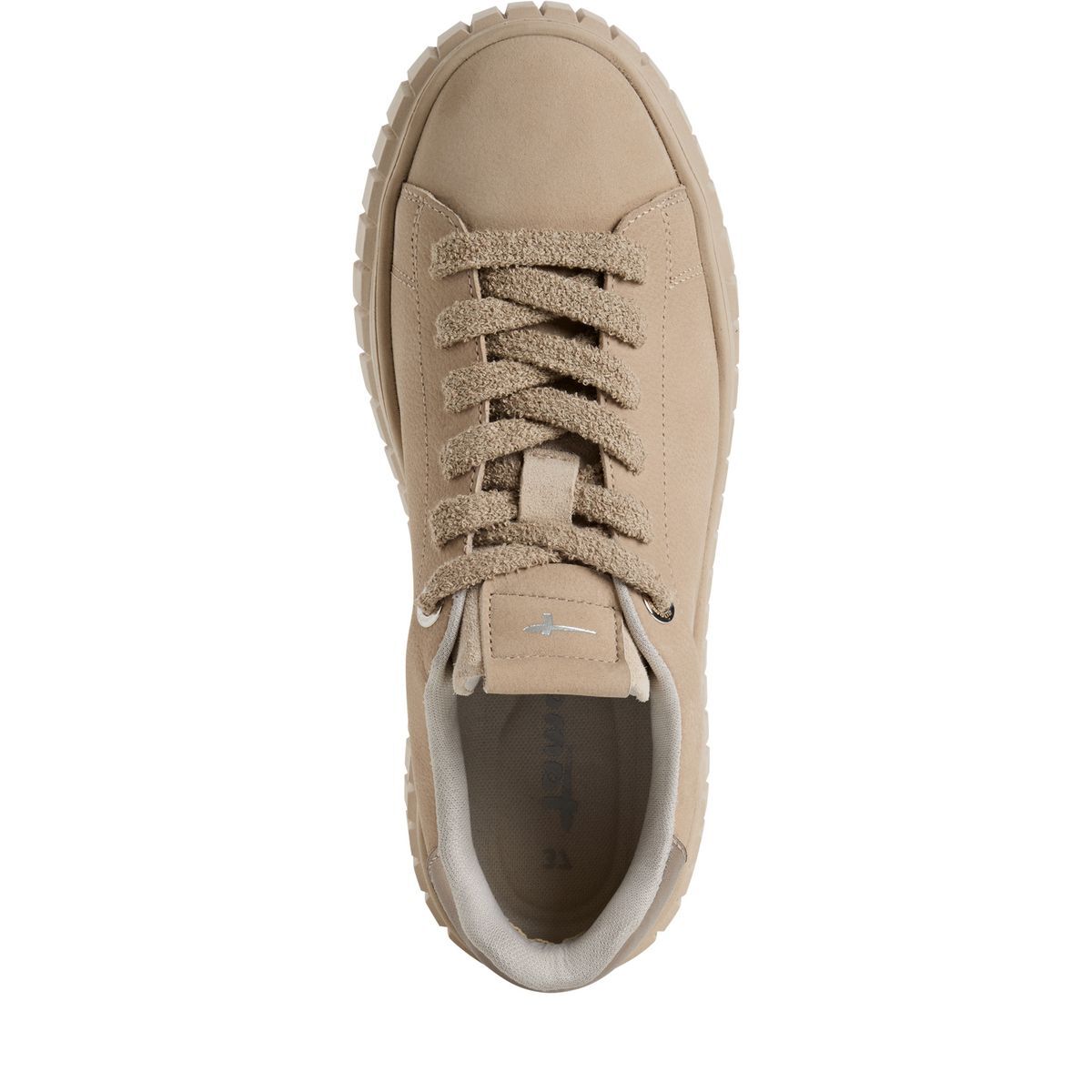 Basket en cuir marron antilope, TAMARIS