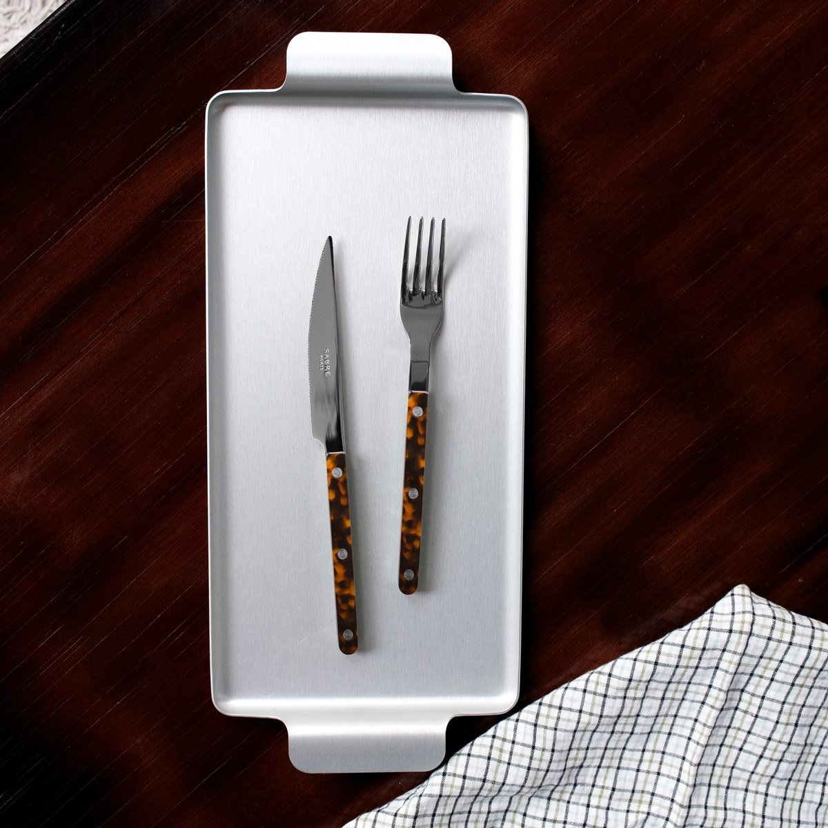 Set de 4 couverts de table, Bistrot effet écaille, SABRE