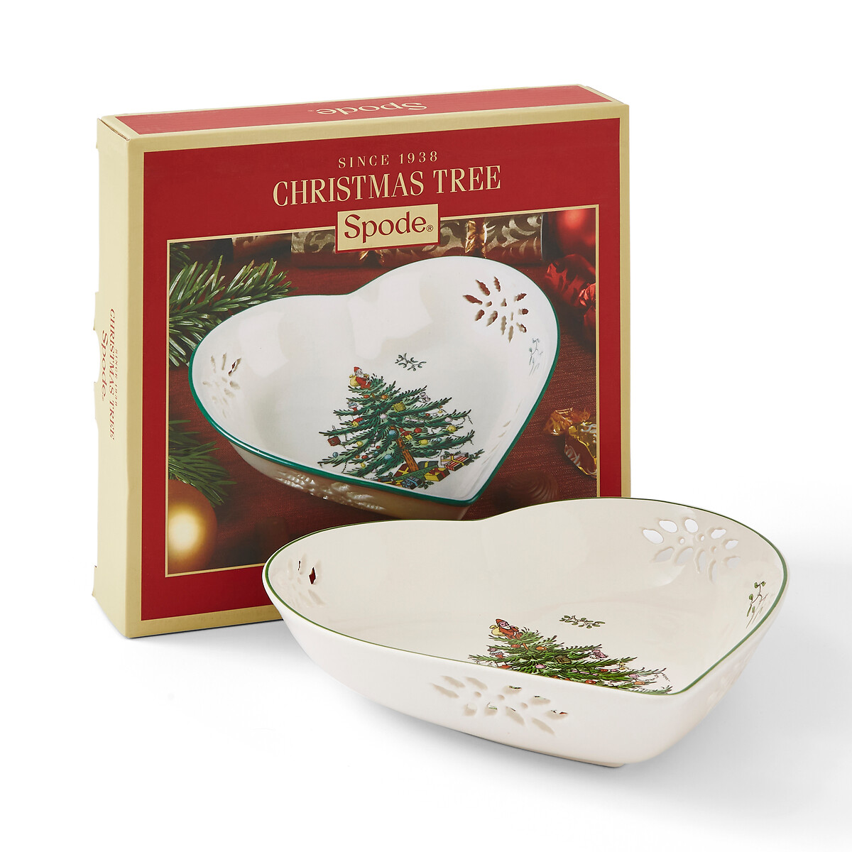 Christmas Tree Pierced Heart Serving Dish green, SPODE