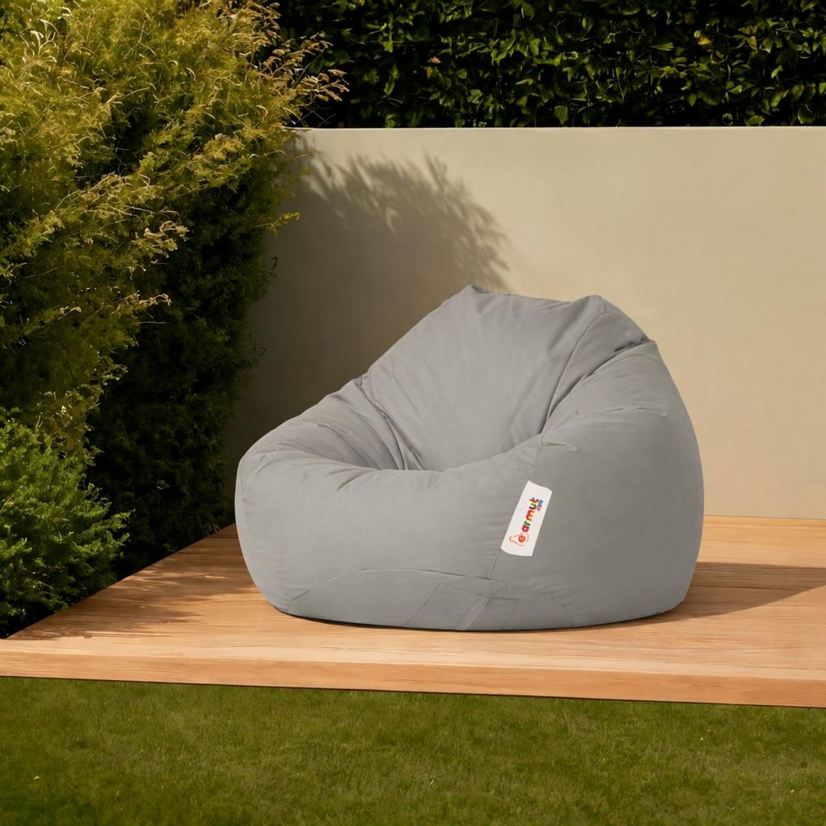 Pouf poire XXL imperméable pour jardin ARTA gris, PIER IMPORT