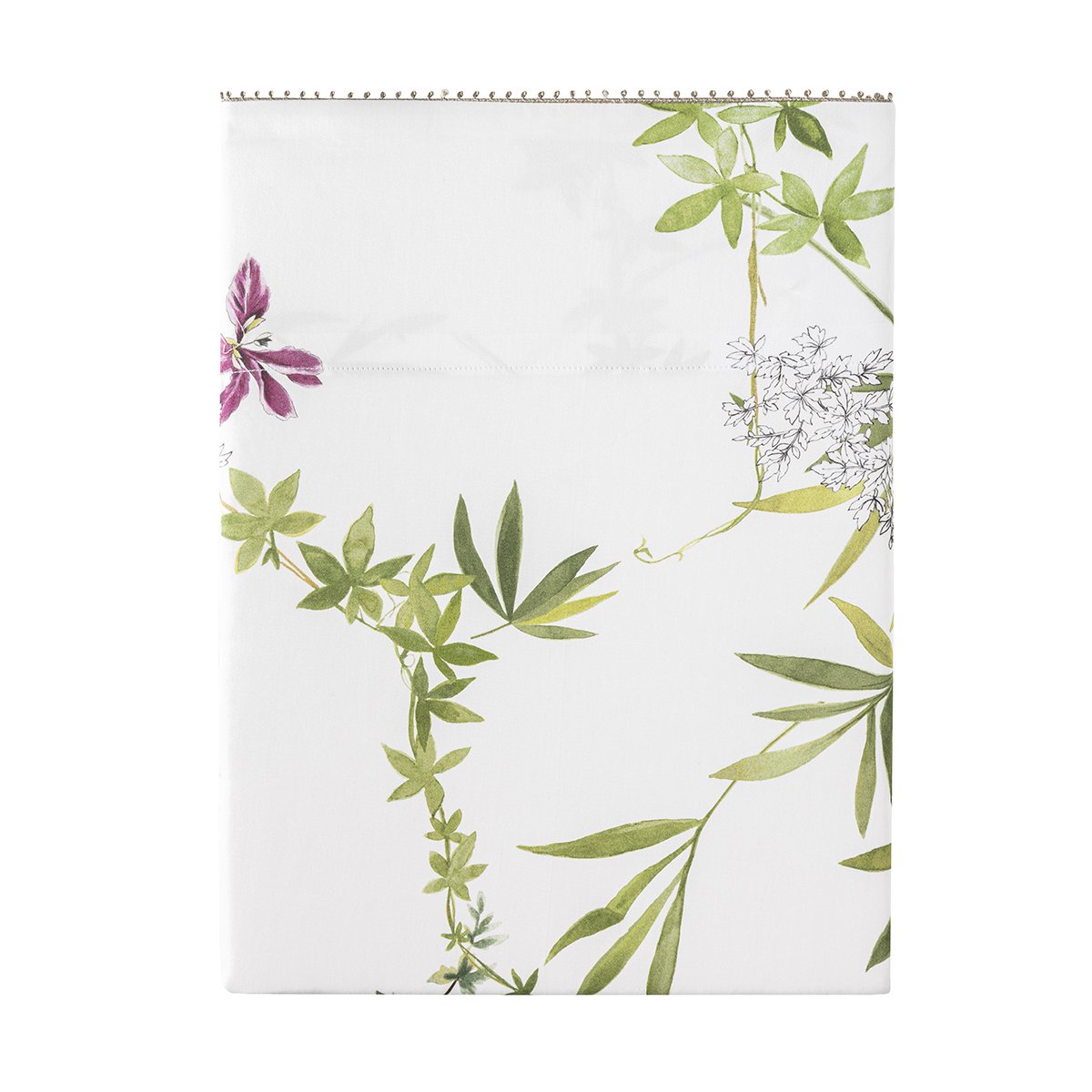 Drap plat imprimé en satin de coton bio, MATIN blanc, ALEXANDRE TURPAULT