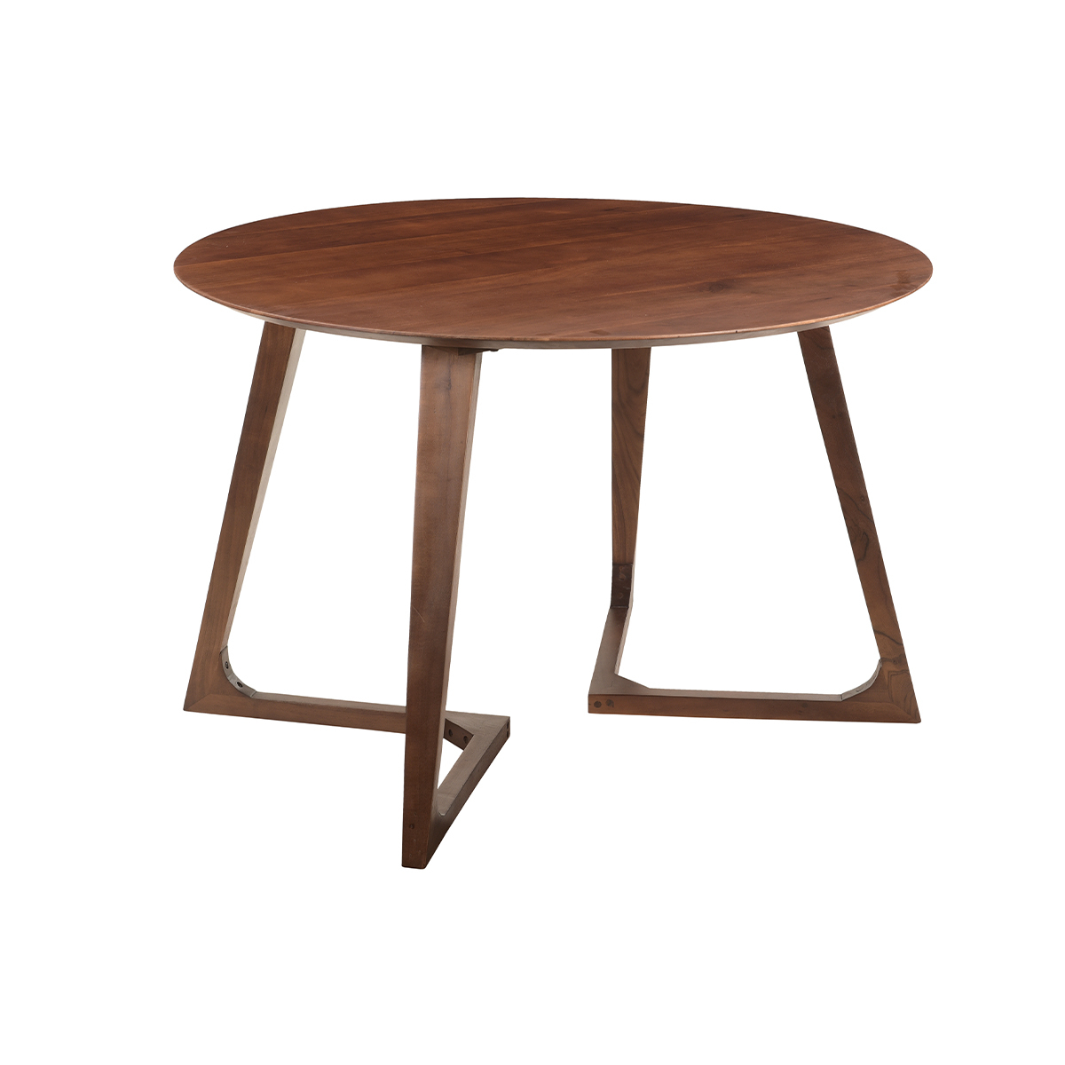Table design ronde en bois massif L115 cm BANDOL naturel foncé, MILIBOO