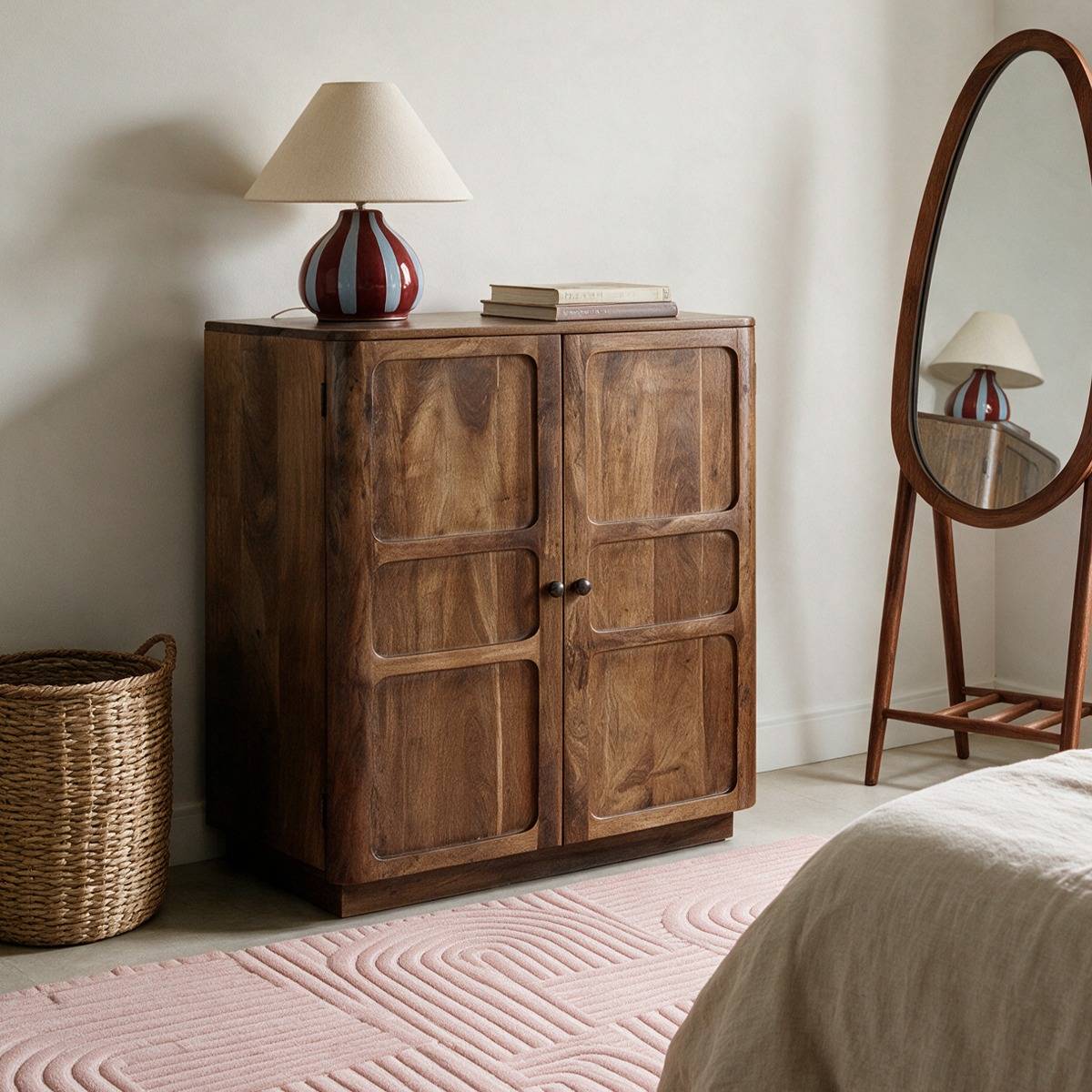 Armoire en bois d'acacia KALEO bois foncé, MADE IN MEUBLES