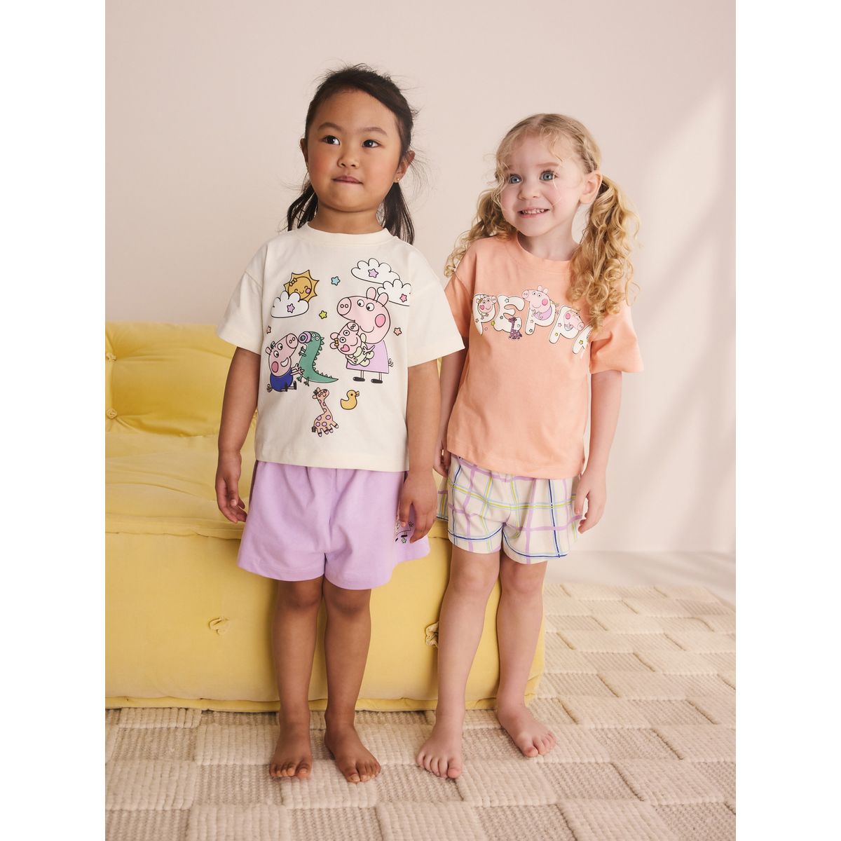 Pyjama court peppa pig violet/écru, lot de 2 multi-couleurs, NEXT