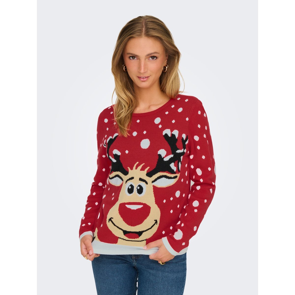 Pull de Noël, motif renne true red, JDY