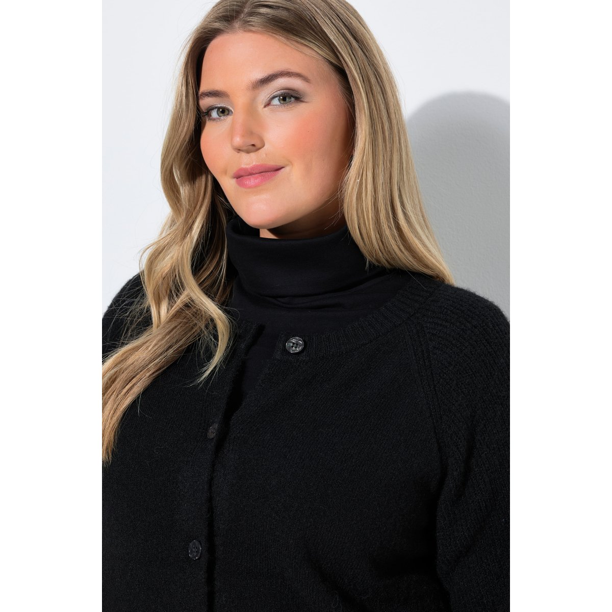 Cardigan chiné, encolure ronde noir, ULLA POPKEN