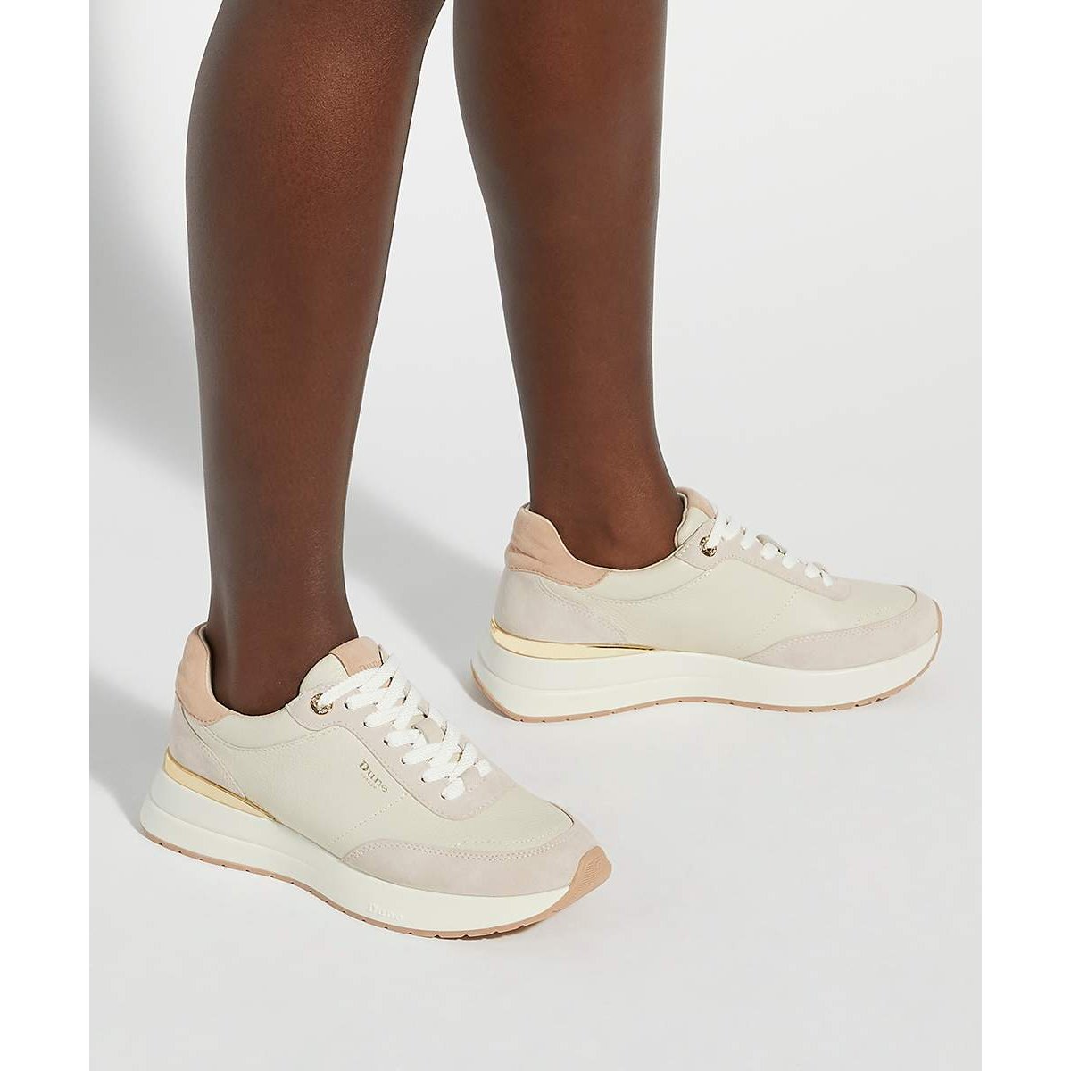 Baskets de course à lacets - EMOTION cream-leather, DUNE LONDON