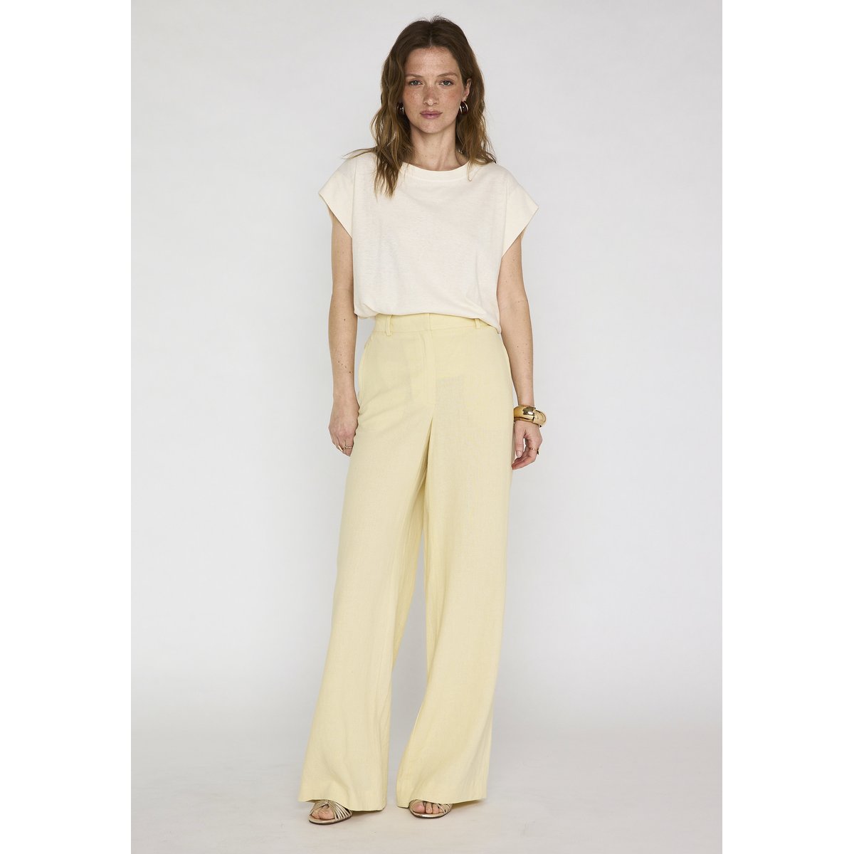 Pantalon large TAMINA paille, Maison 123