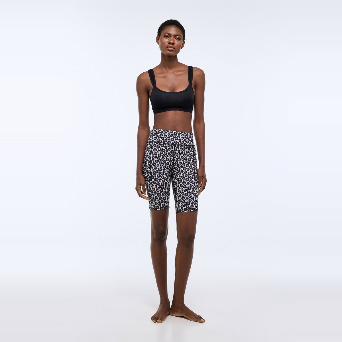 Short cycliste uni enduit, MONOPRIX
