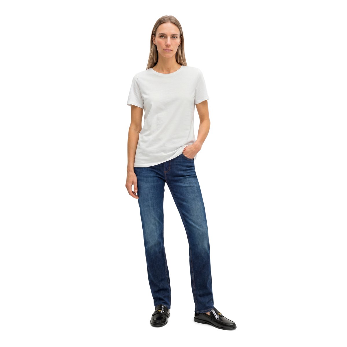 T-shirt à col rond regular en Organic Cotton SIngle Jersey blanc, MARC O'POLO