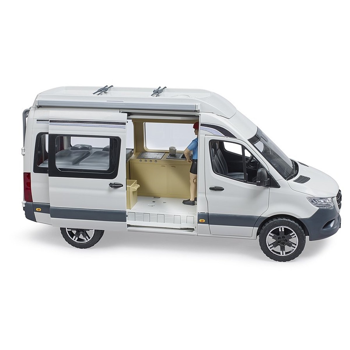 MB Sprinter Camper avec conducteur blanc, BRUDER