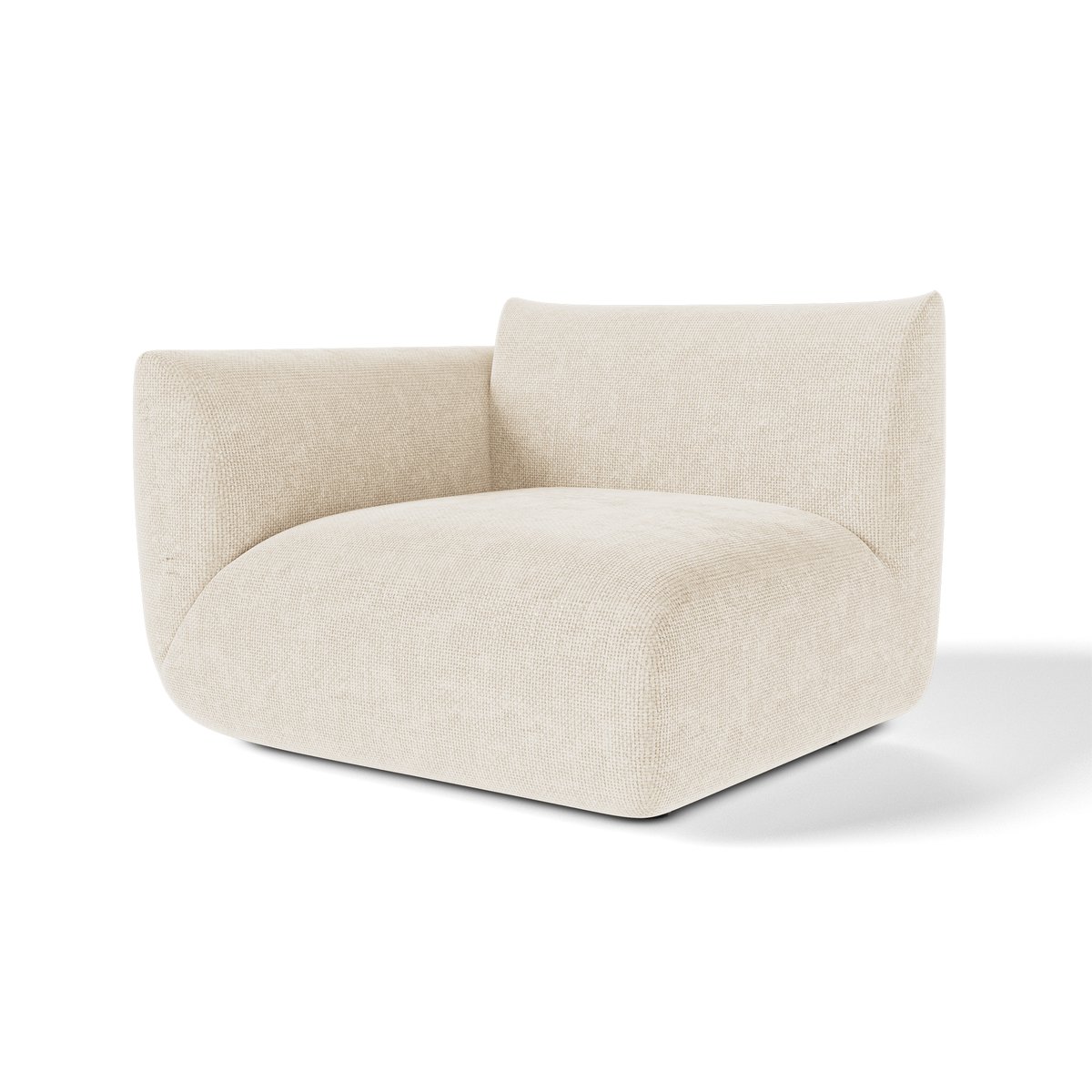 Module d'angle gauche velours chenillé en velours chenillé NOOMA crème, SIA HOME