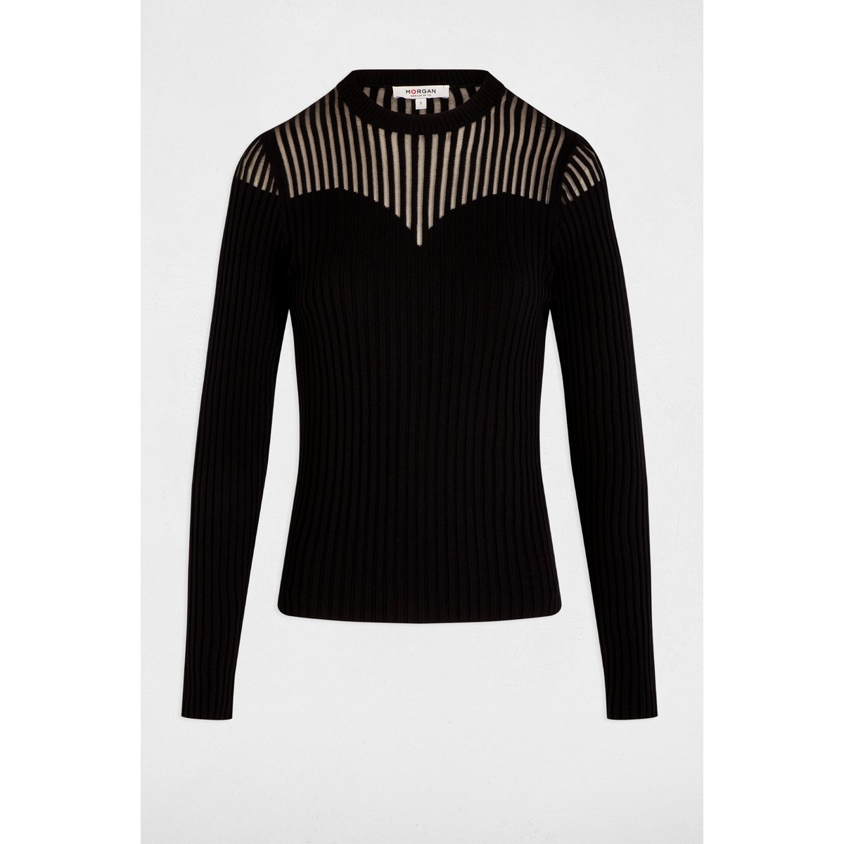 Pull manches longues noir, MORGAN