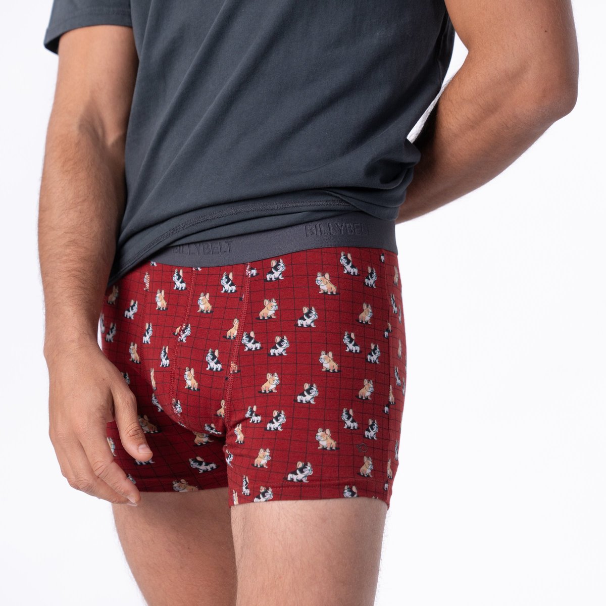 Boxer en coton biologique FANTAISIE rouge, BILLYBELT