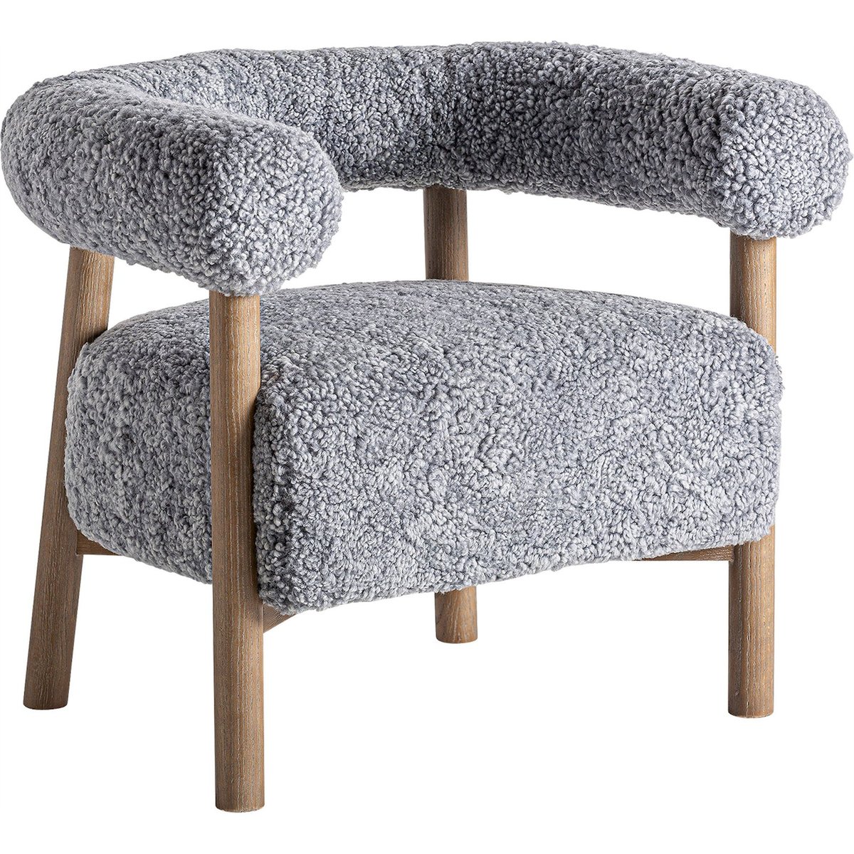 Fauteuil de salon contemporain en frêne marron naturel bois de frêne, RECOLLECTION