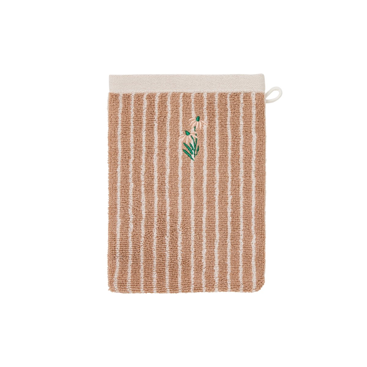 Gant de toilette coton bio CÉLESTINE moka, CARRE BLANC