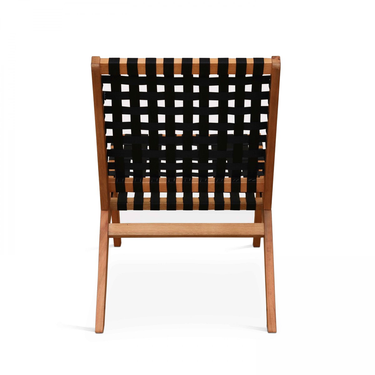 Lot de 2 fauteuils relax de jardin en bois, BONDY noir, OVIALA