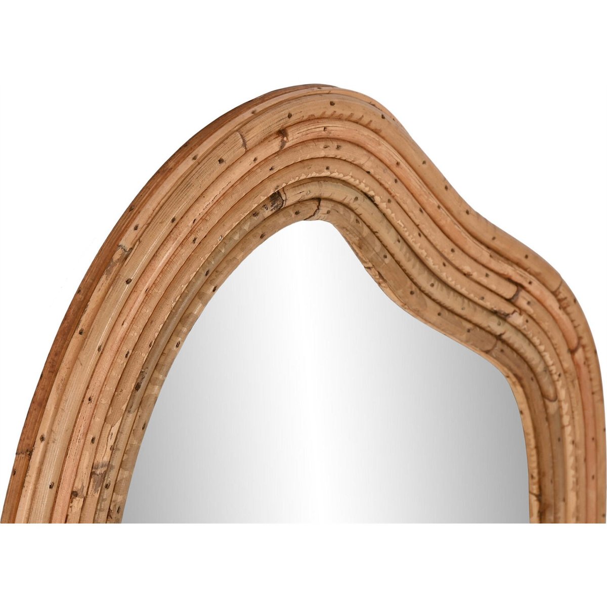 Miroir en rotin forme organique, URBAN naturel effet rotin clair, RECOLLECTION
