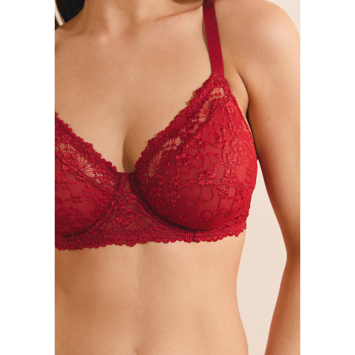 Soutien-gorge sans coques minimizer SOUPCON rouge, ETAM
