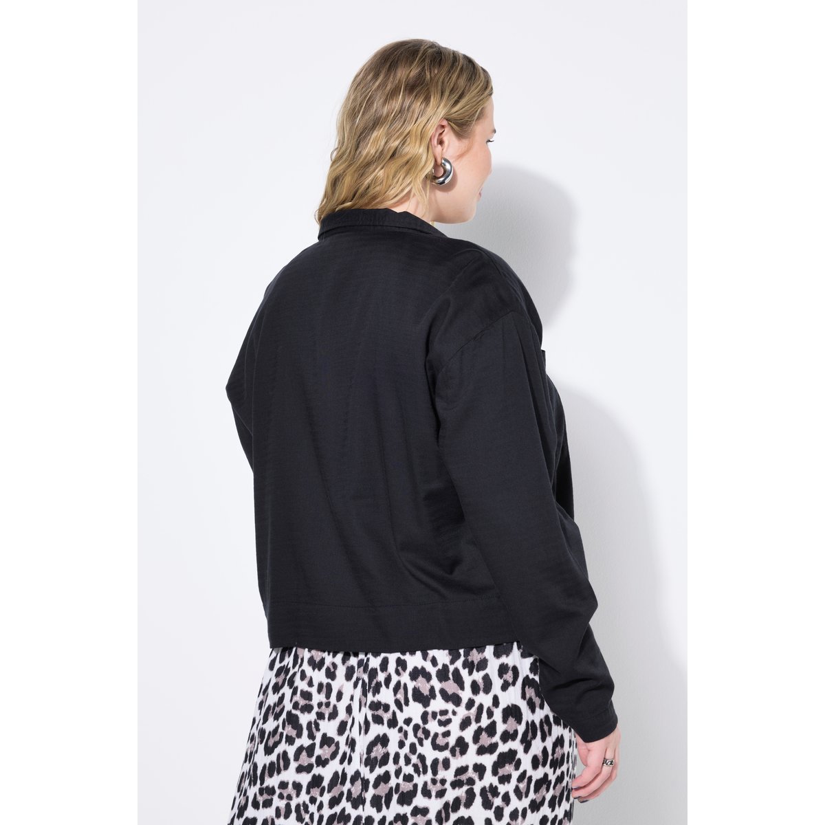 Veste en lin mélangé, coupe Boxy Shape noir, STUDIO UNTOLD