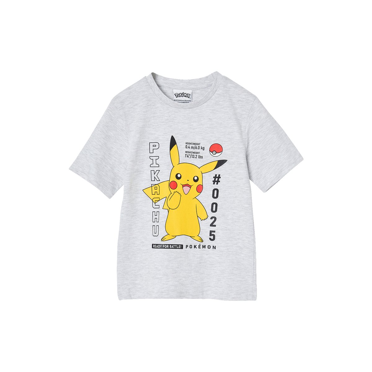 Pyjashort Pokémon® Pikachu gris chiné, VERTBAUDET