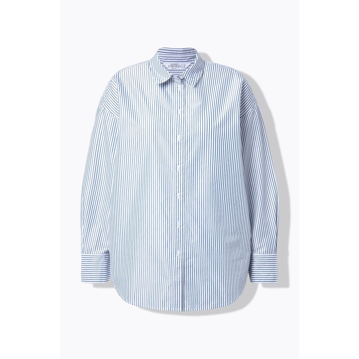 Chemisier oversize, rayures scintillantes pétrol, STUDIO UNTOLD