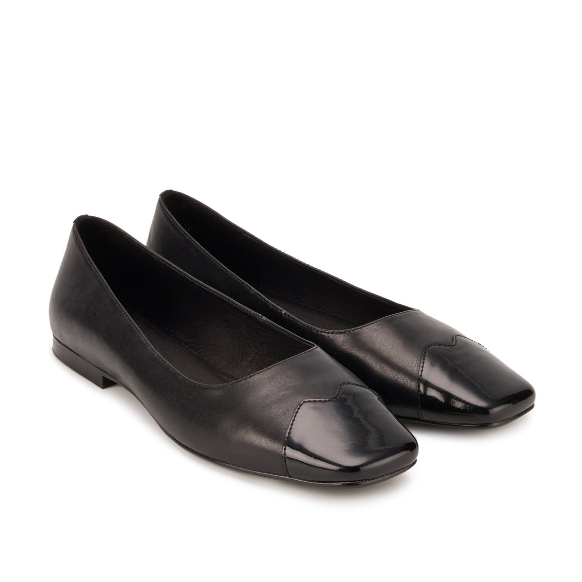 Ballerines Elisa Cuir Lisse noir, BONS BAISERS