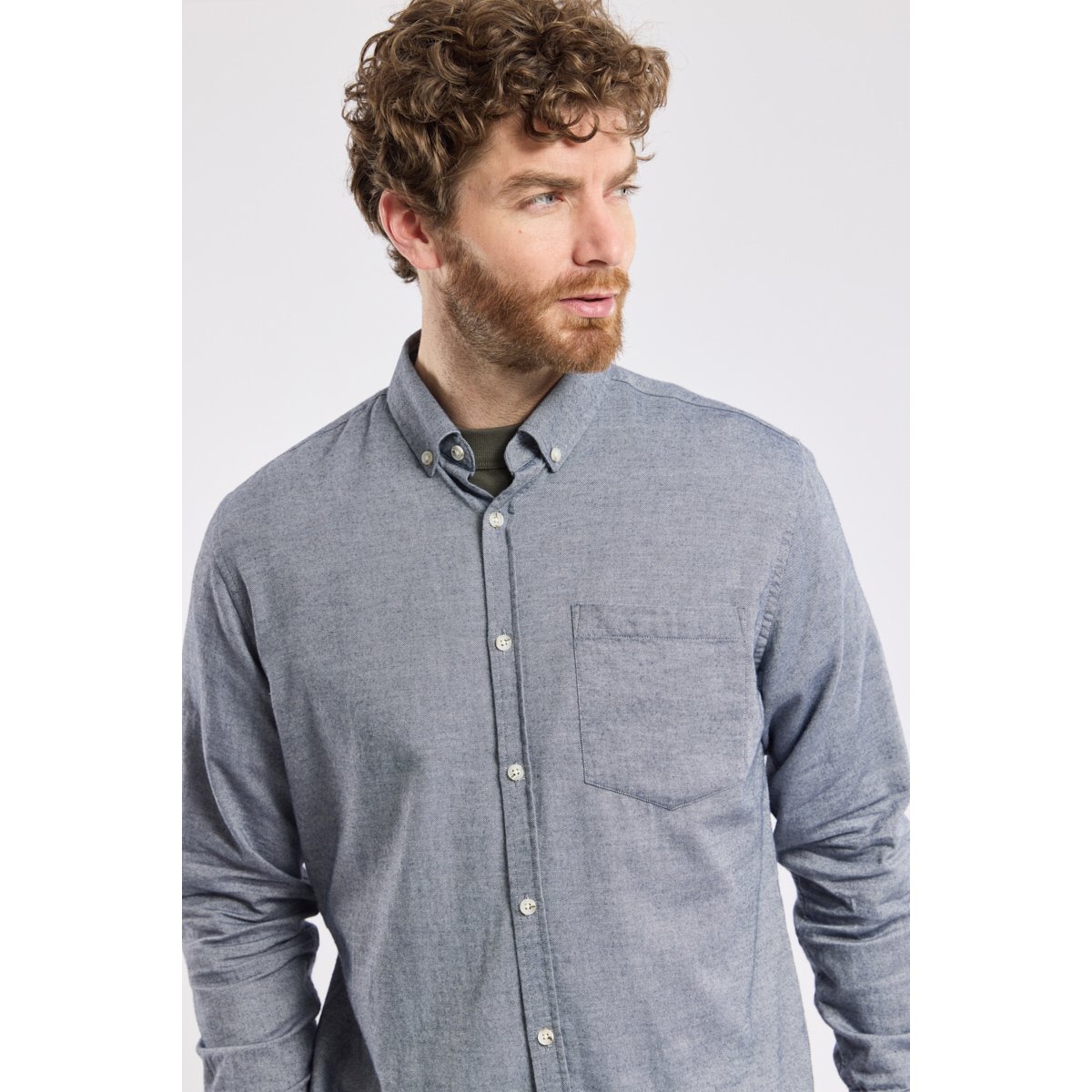 Chemise flanelle Héritage en coton HERITAGE marine deep, ARMOR-LUX