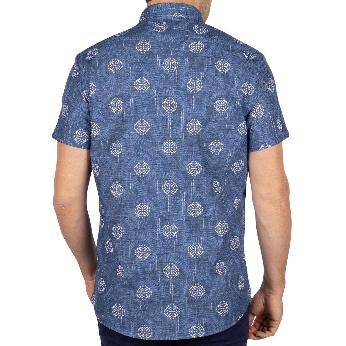 Chemise japanese manches courtes indigo, SHILTON