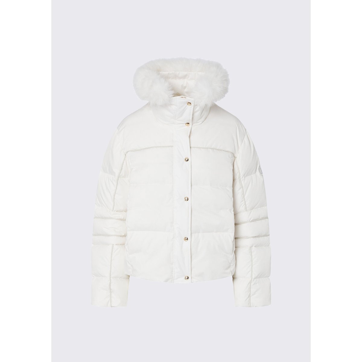Doudoune matelassée avec col en peluche blanc, LIU JO