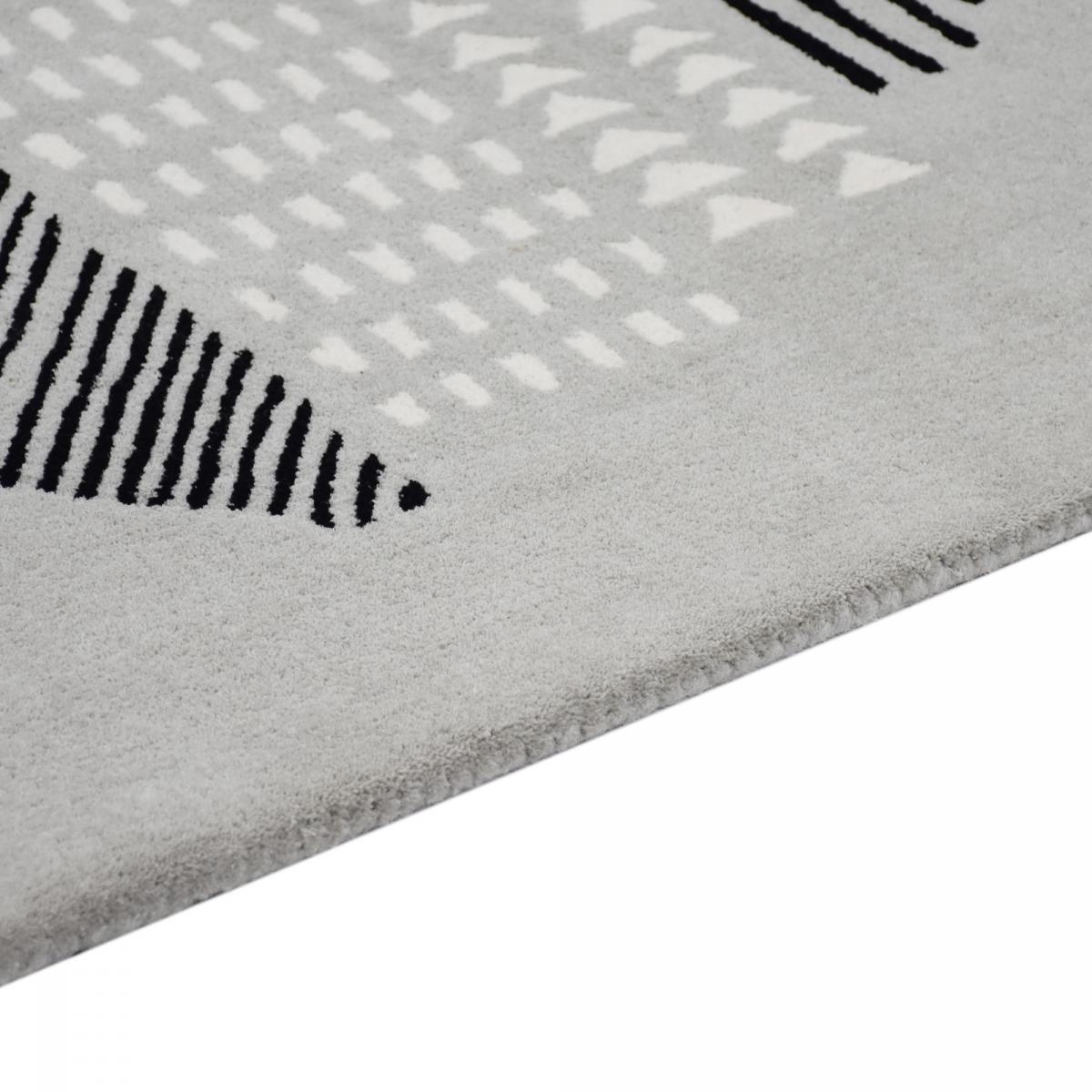 Tapis salon et chambre fait à la main en laine DECO STYLE gris, taupe, UN AMOUR DE TAPIS