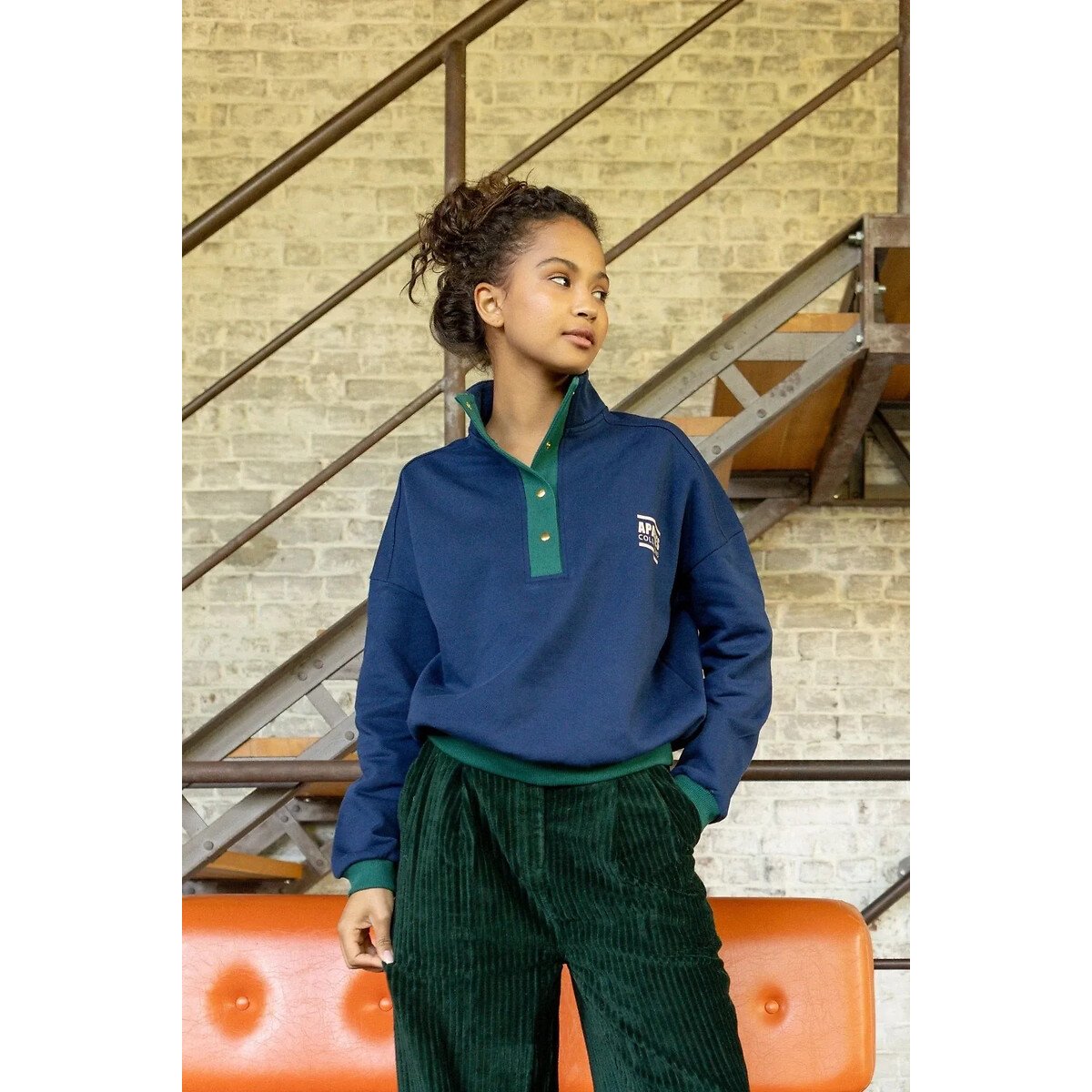 Luzy Truck-Neck Sweatshirt navy, APACHES COLLECTIONS