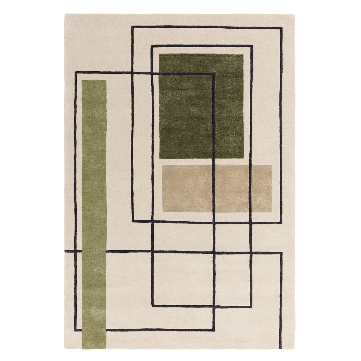 Bold Outline Rug in 100% Wool khaki, ÉDITÉ