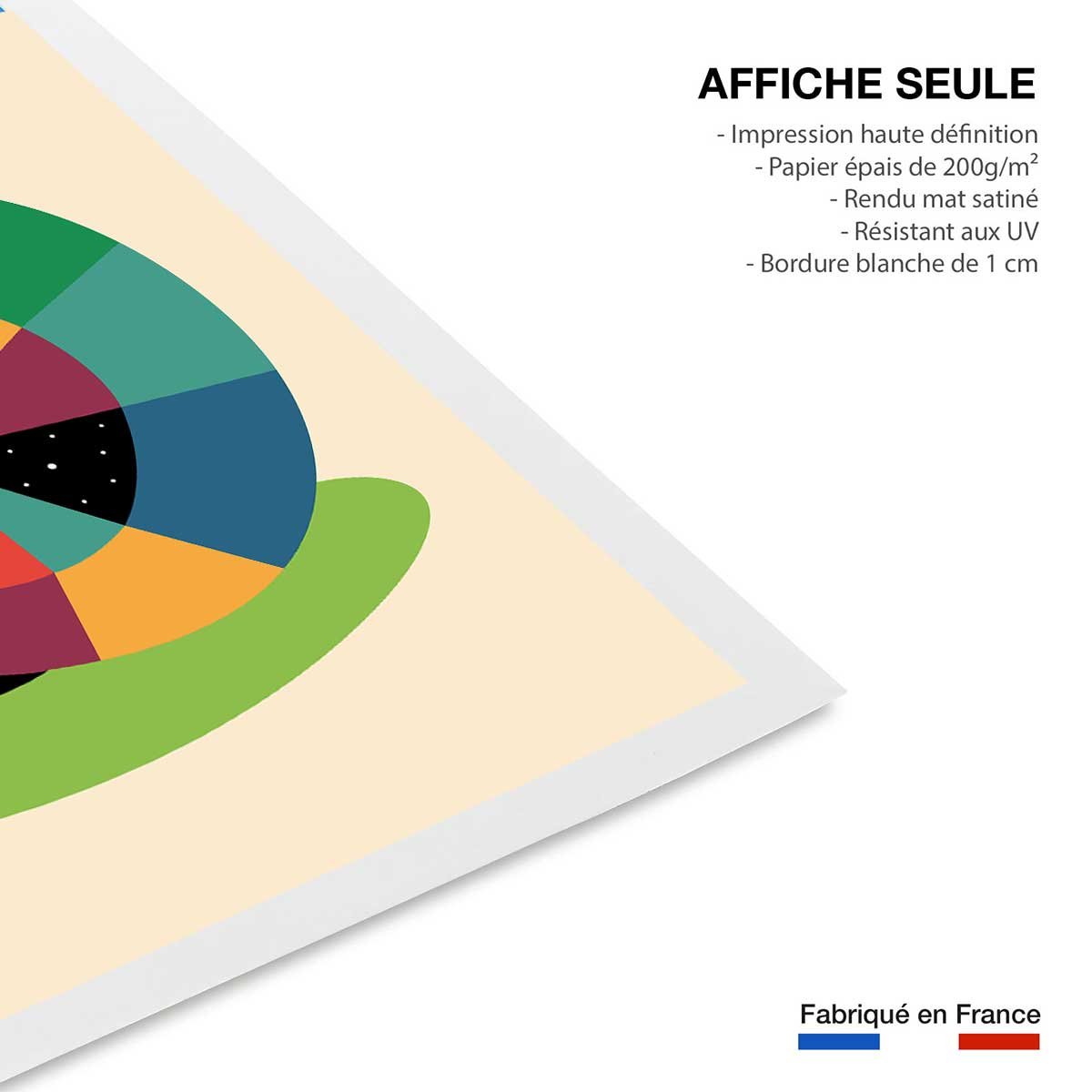Affiche rainbow escargot affiche seule, HEXOA