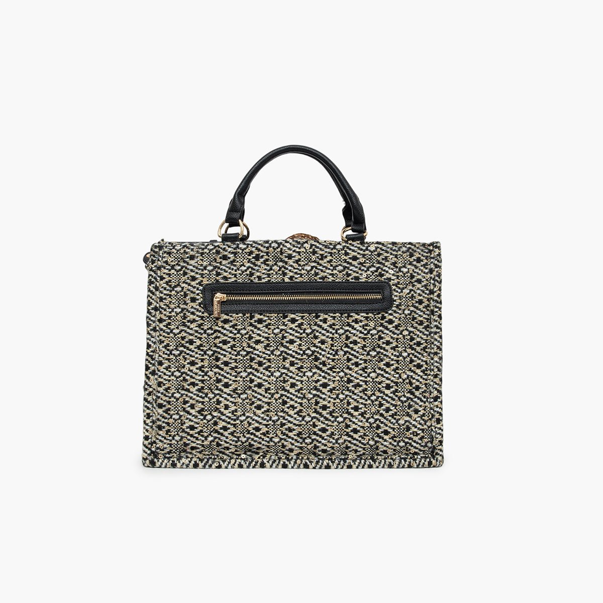 Grand sac shopper noir Toundra doré, LOLLIPOPS