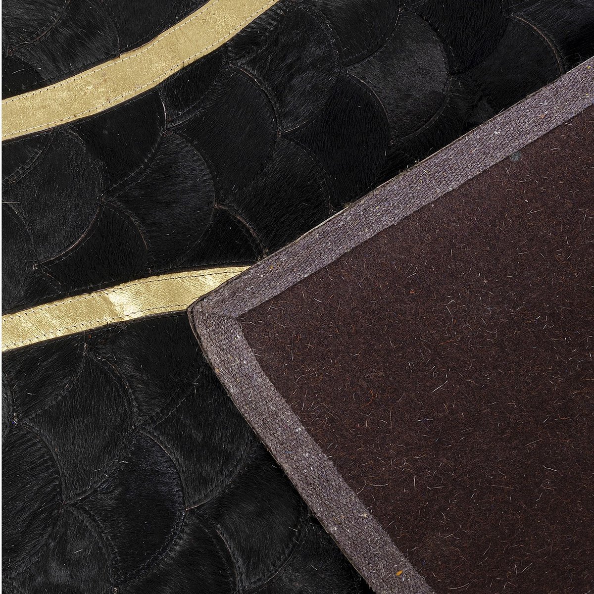 Tapis en cuir, FULMINE noir, KARE DESIGN