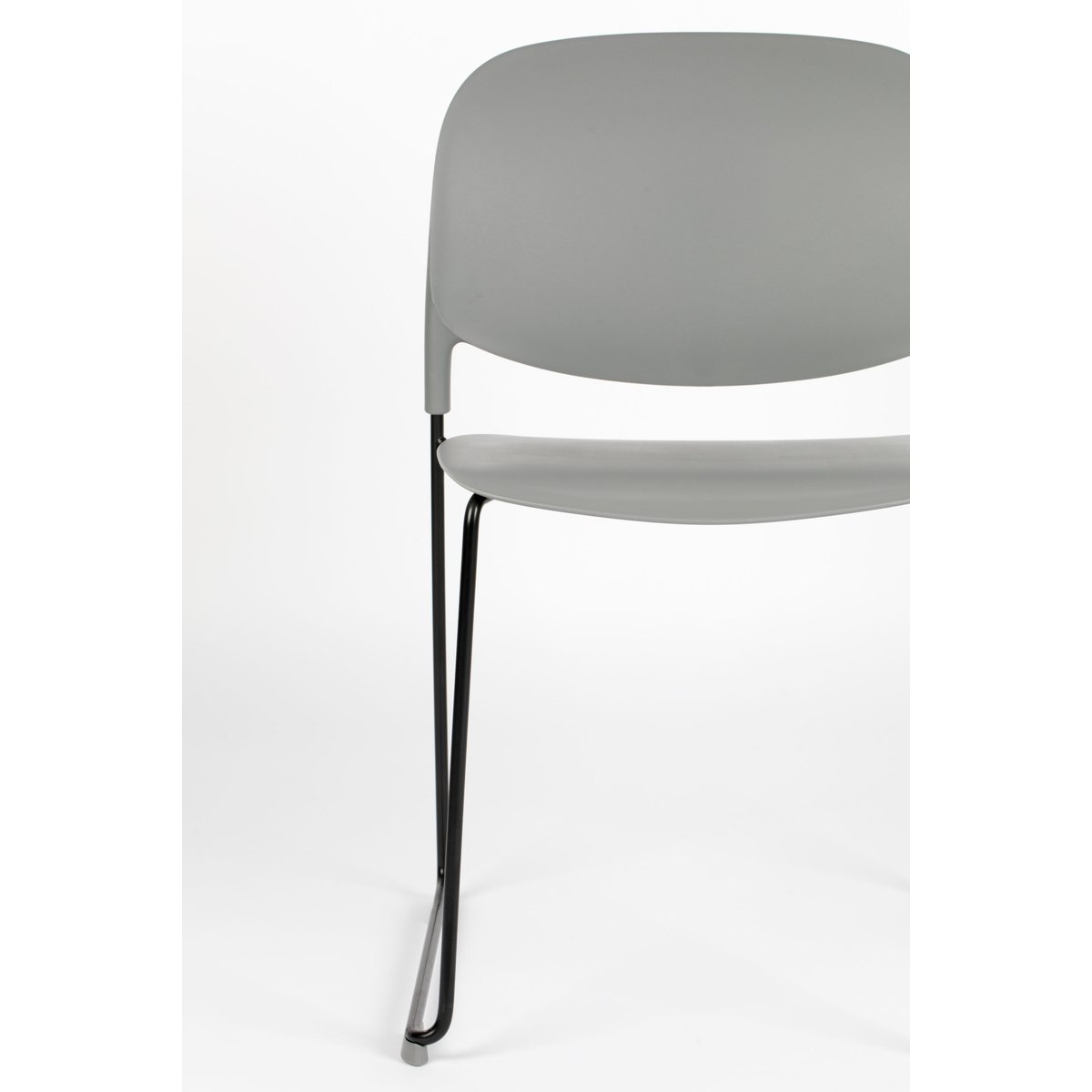 Chaise design empilable en polypropylène (lot de 4), STACKS gris, BOITE A DESIGN