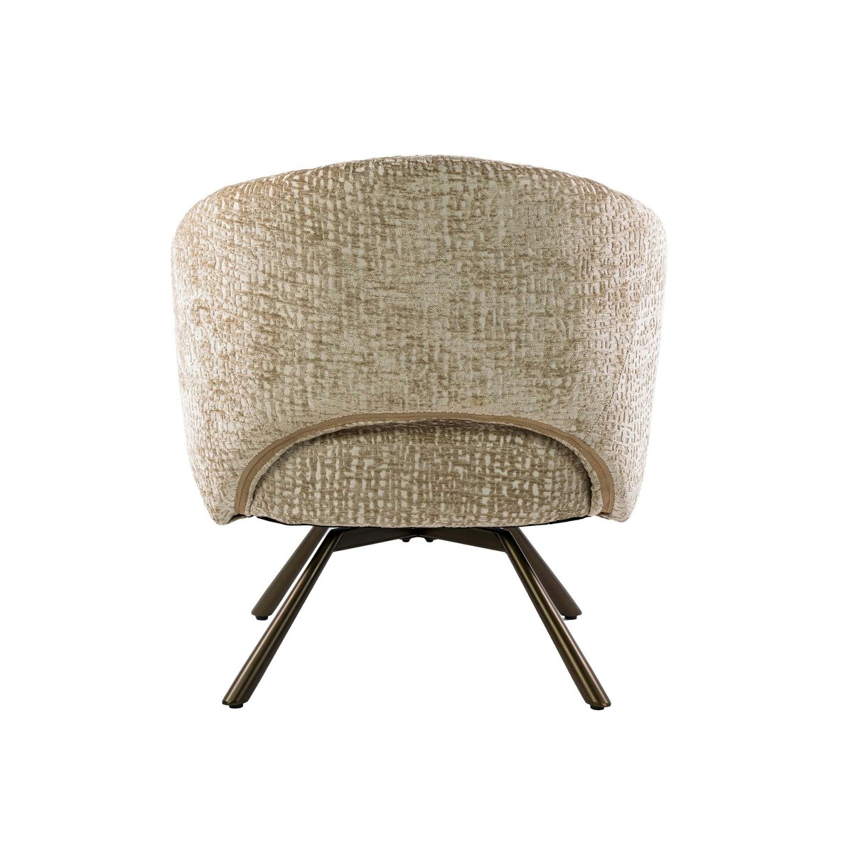Fauteuil de salon pivotant beige à motifs veloutés bruns CREEK beige, PIER IMPORT
