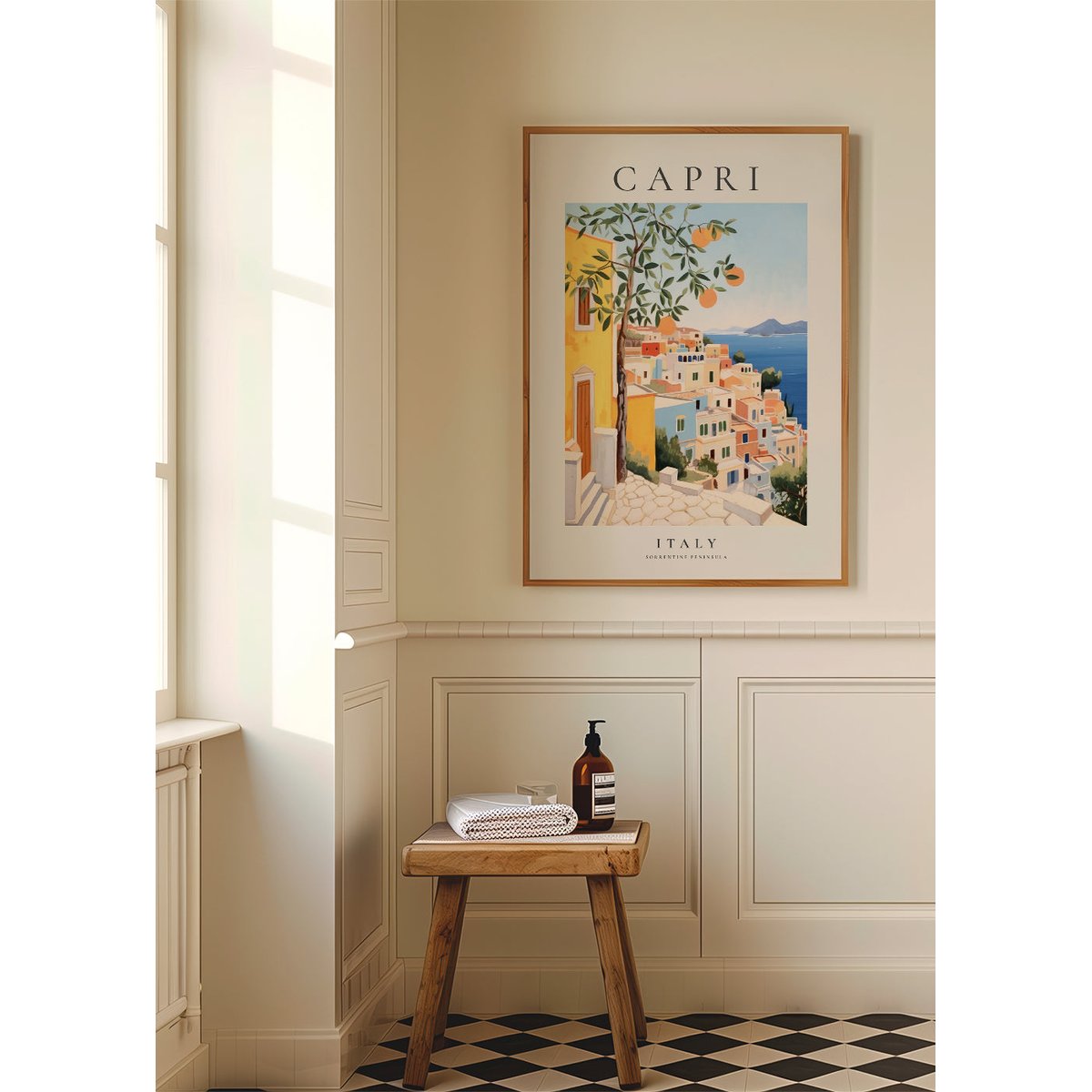 Affiche avec tableau décoratif, 50 x 70 cm bleu, HANNUN