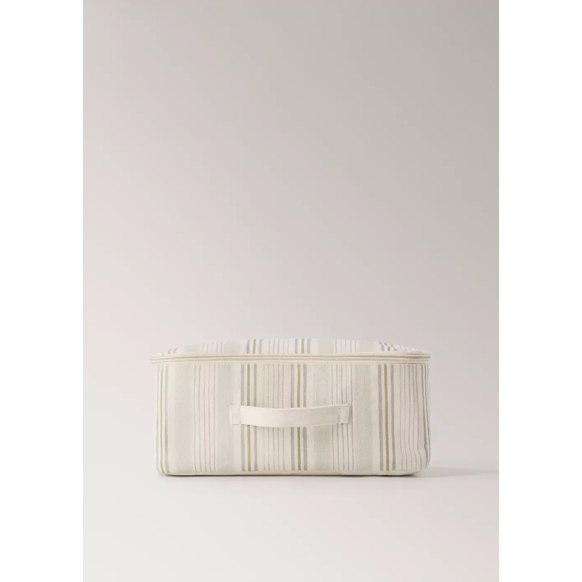 Panier 100 % coton à rayures multiples rouge-orangé, MANGO HOME