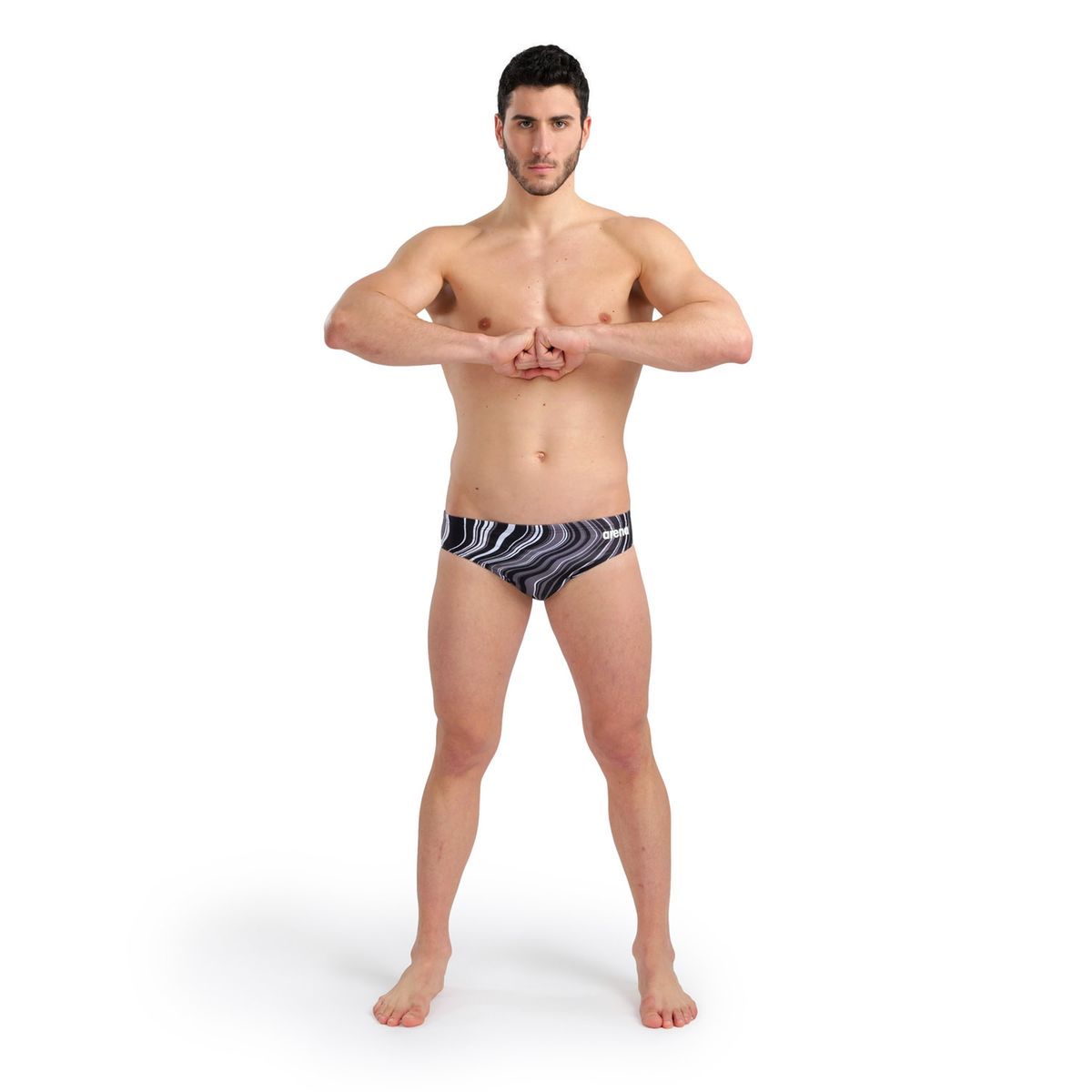 Slip de bain Marbled black-black multi, ARENA