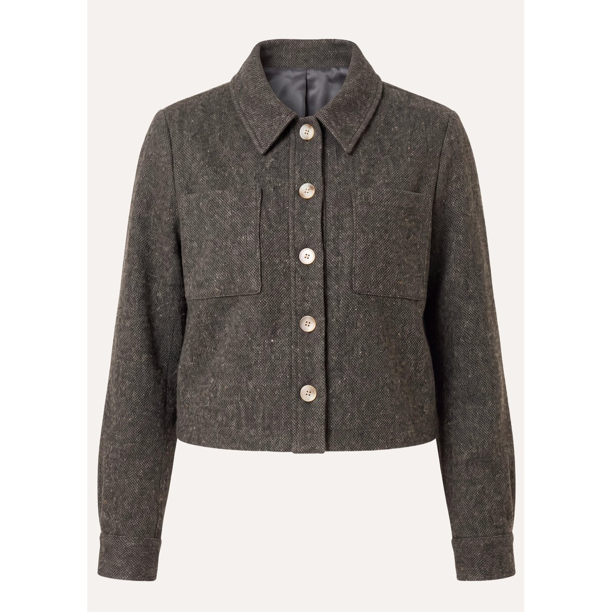 Veste courte en milano manches longues ecorce, LA FEE MARABOUTEE