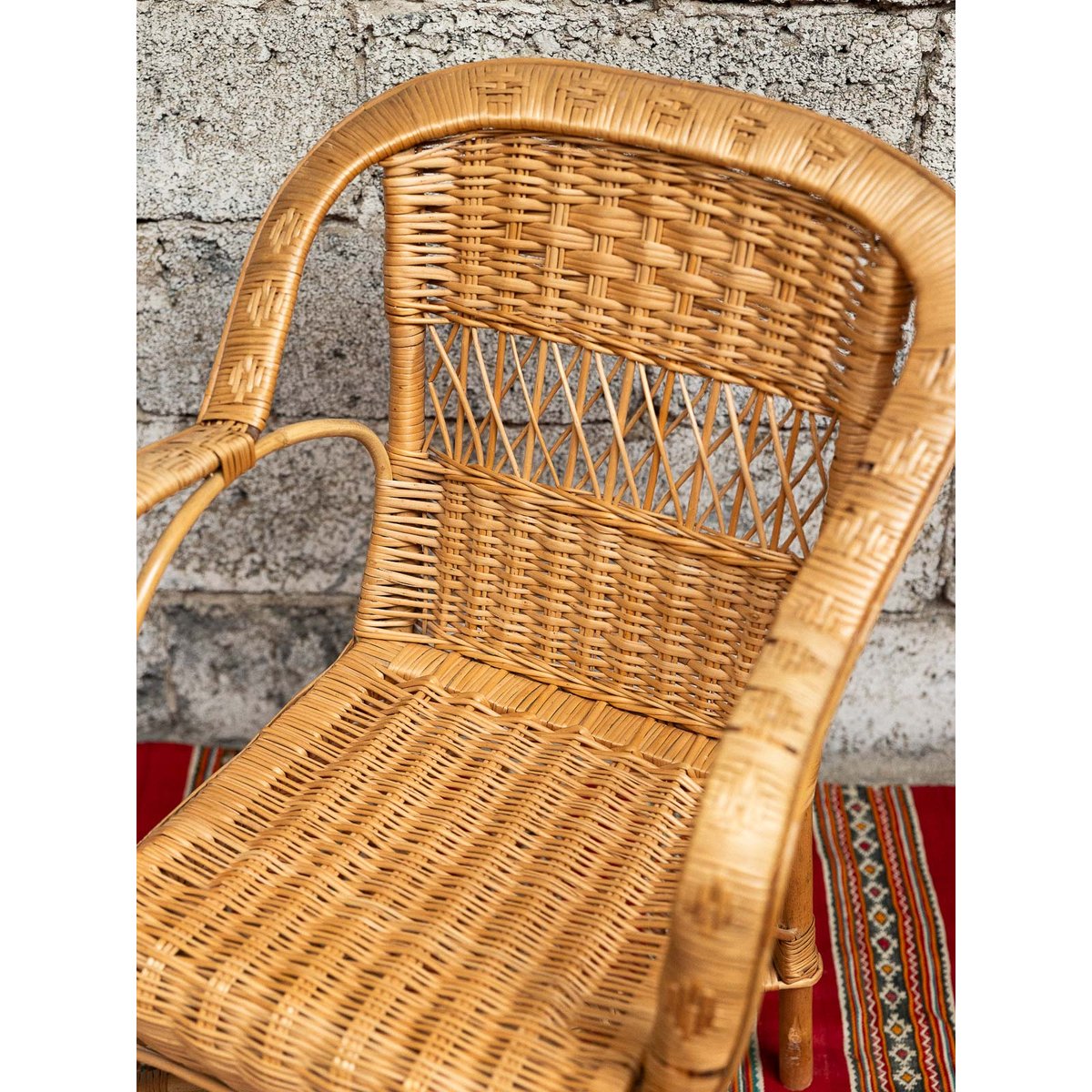 Fauteuil en rotin Ernest N°1502 - Bon état beige, DEBONGOUT