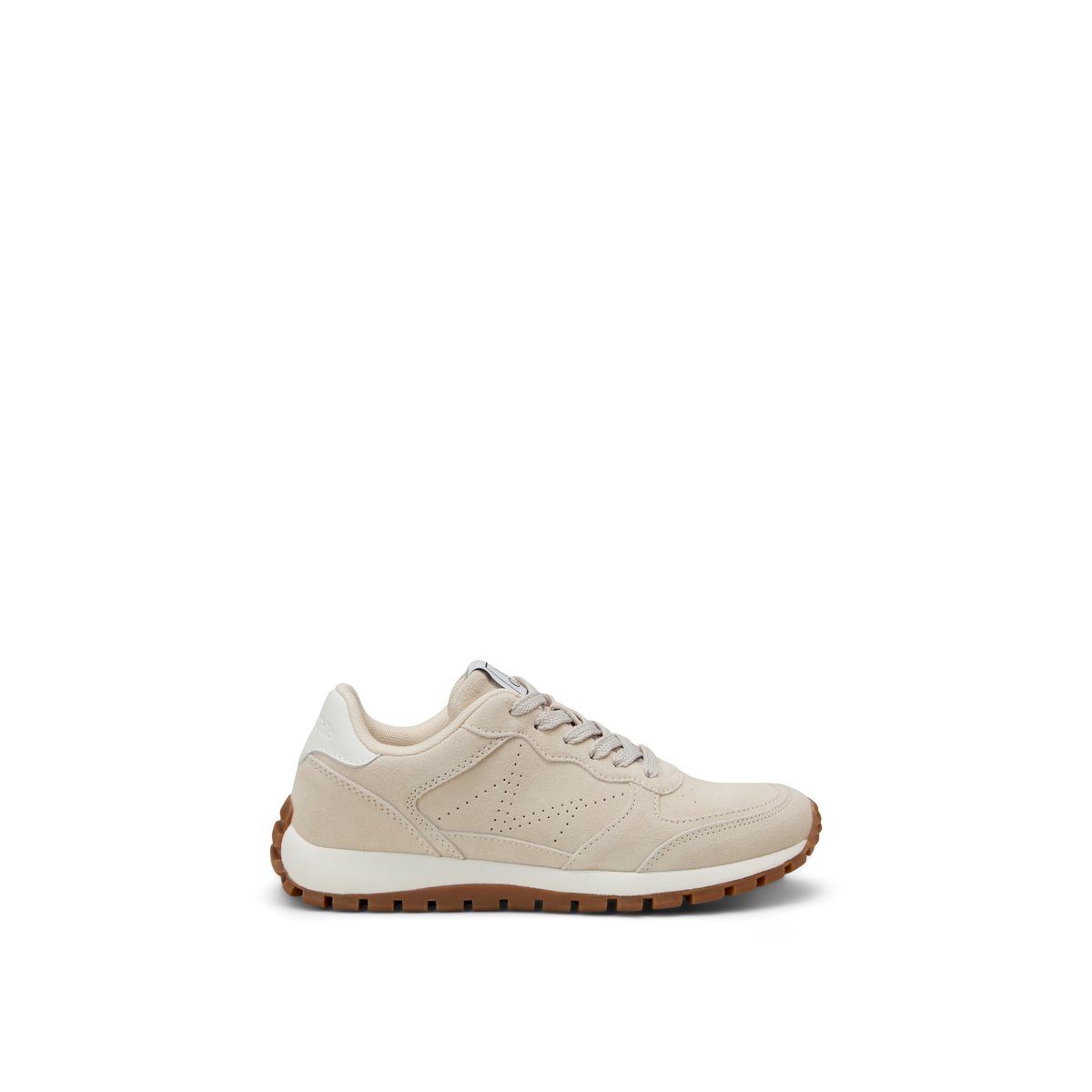 Baskets Modèle Bella en cuir velours doux beige, MARC O'POLO