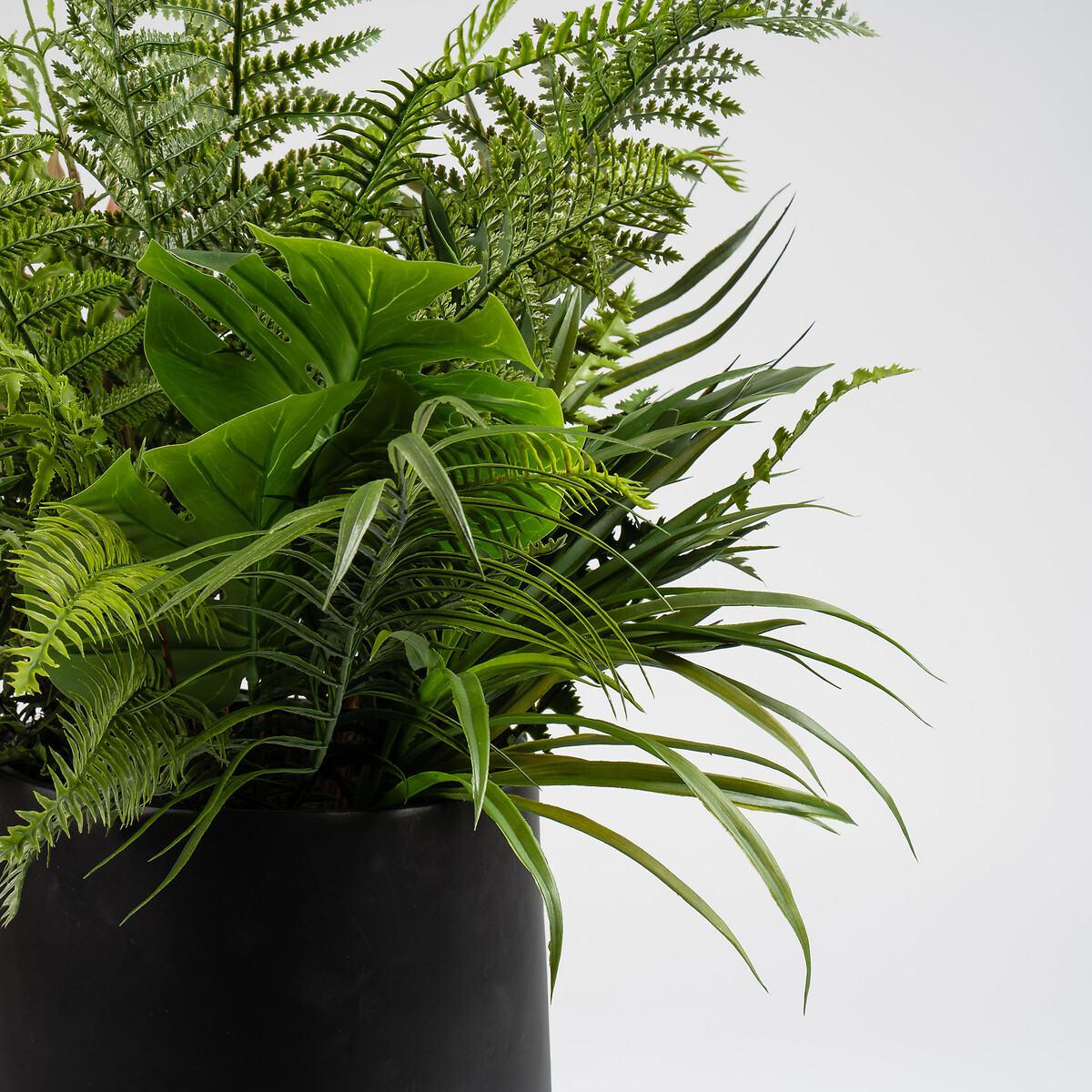 102cm Artificial Mixed Fern Container Black green, SO'HOME