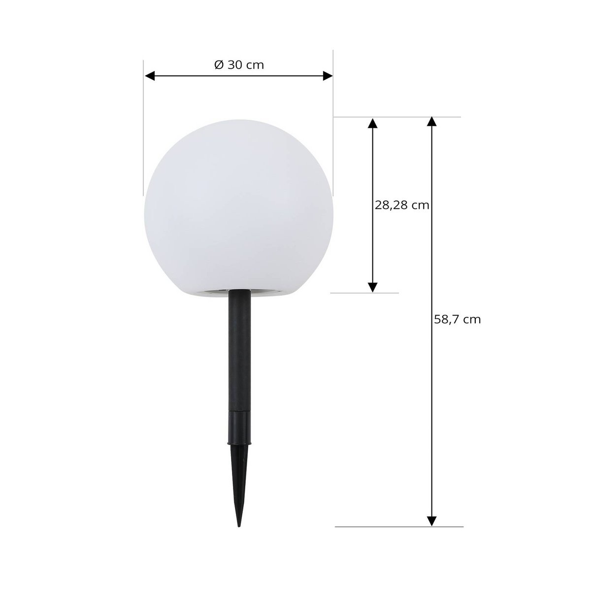 Lampe solaire  moderneLED, Lago blanc, LINDBY