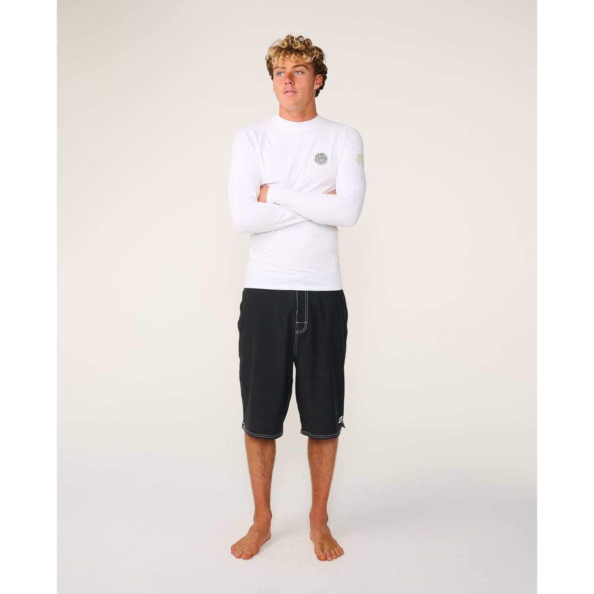 T-shirt anti-UV à manches longues ICONS UPF Brushed blanc, RIP CURL